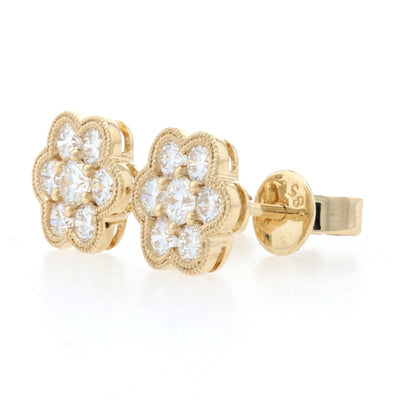 .75ctw Diamond Earrings Yellow Gold
