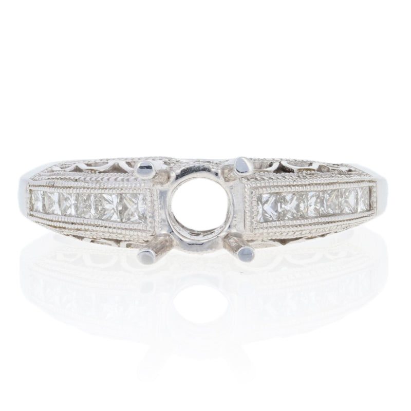 Semi-Mount Diamond Accented Engagement Ring