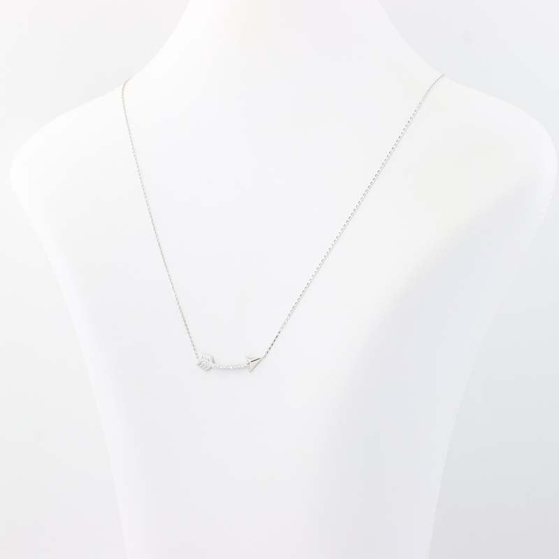 Curved Diamond Arrow Necklace .15ctw