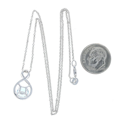 .98ct Aquamarine & Diamond Pendant Necklace White Gold