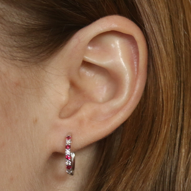 .45ctw Ruby & Diamond Earrings White Gold