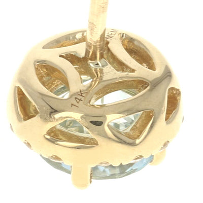 .94ctw Aquamarine & Diamond Earrings Yellow Gold