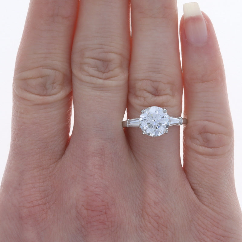 3.31ctw Platinum Diamond Engagement Ring