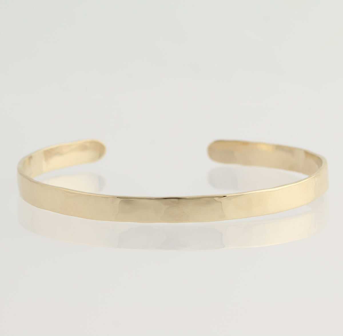 Handcrafted Hammered Gold Cuff Bracelet