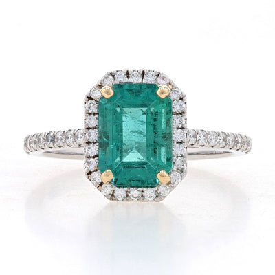2.06ctw Emerald & Diamond Ring White Gold