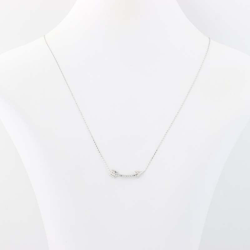 Curved Diamond Arrow Necklace .15ctw