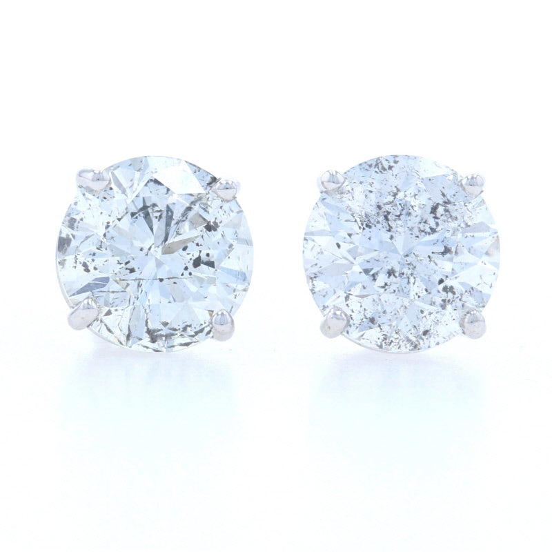 3.41ctw Diamond Earrings White Gold