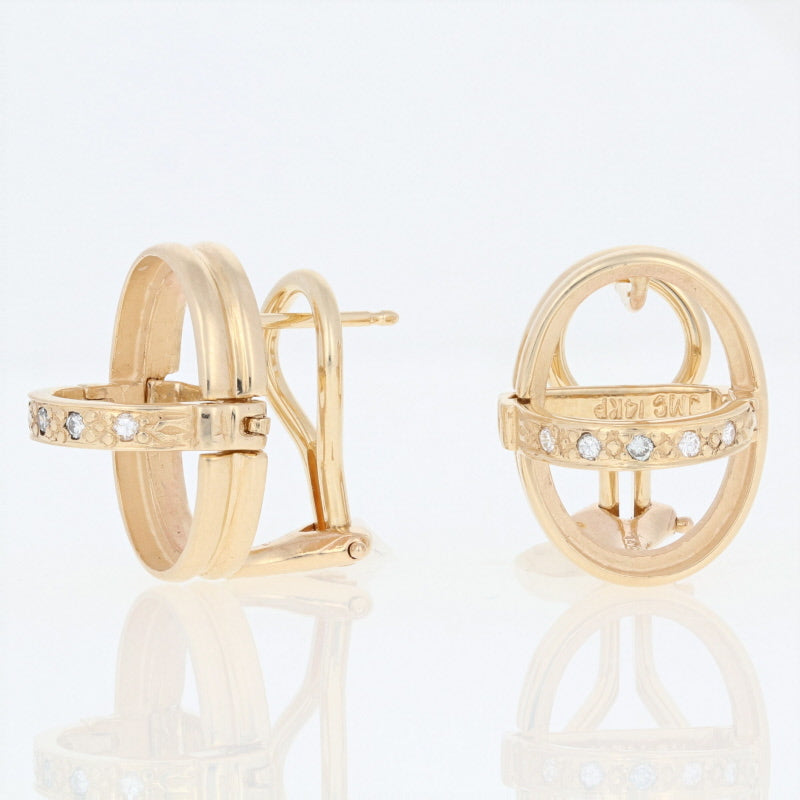 Carved Onyx & Diamond Earrings