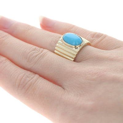 Turquoise Ring Yellow Gold