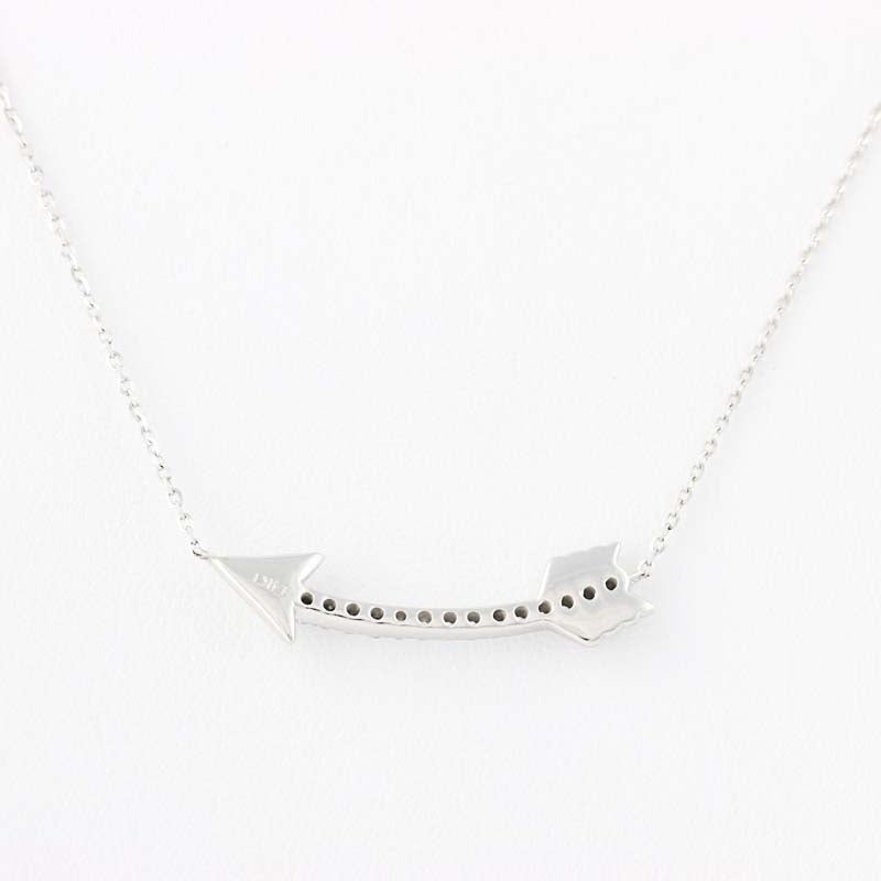 Curved Diamond Arrow Necklace .15ctw