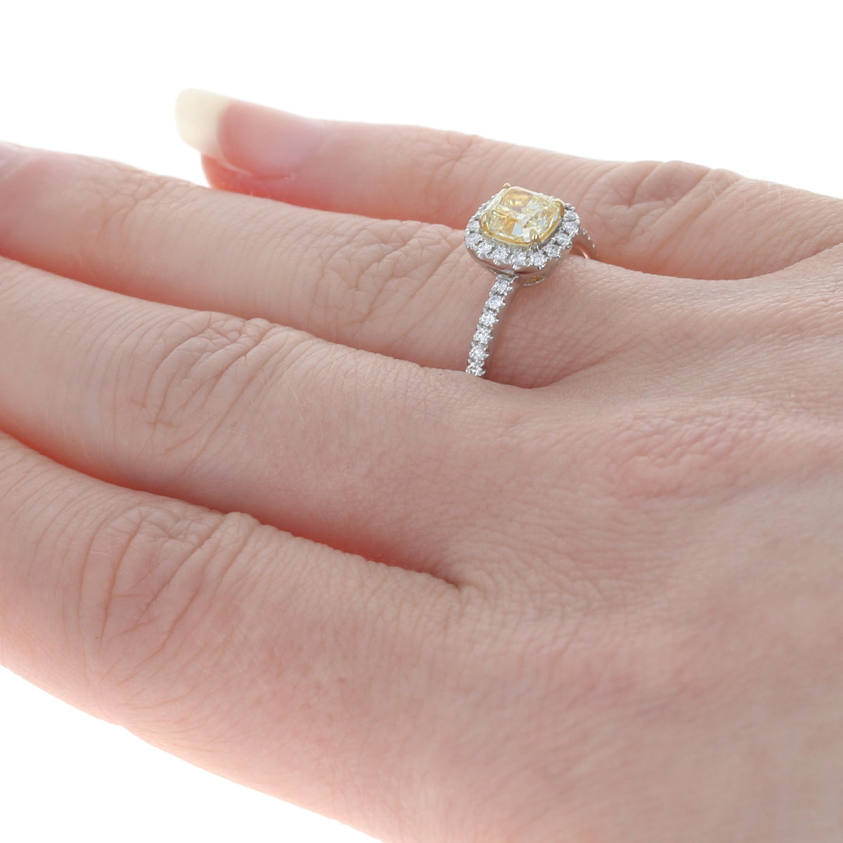 .79ct Fancy Yellow Diamond Ring White Gold
