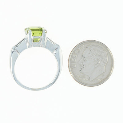 Custom Cut Peridot & Diamond Ring 2.80ctw