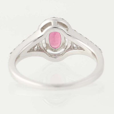 Pink Tourmaline & Diamond Halo Ring 1.15ctw