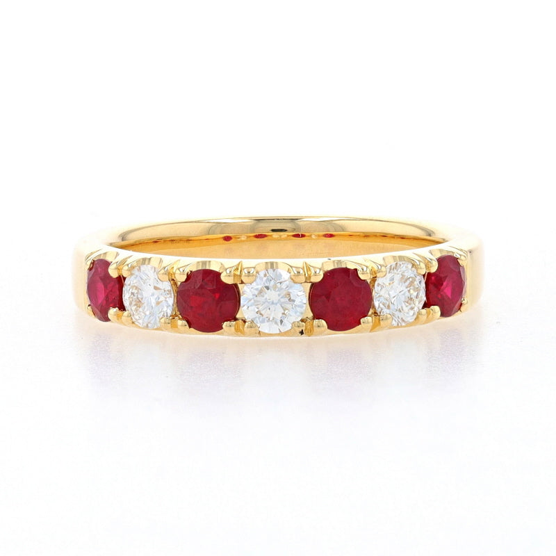 1.05ctw Ruby and Diamond Band Yellow Gold