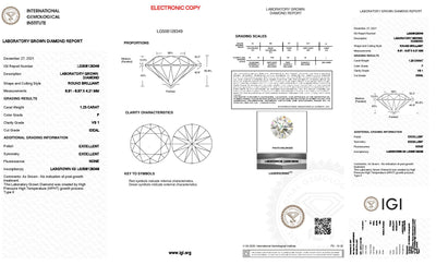 1.23ct Loose Lab Grown Diamond Round Brilliant IGI