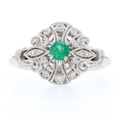 .20ct Emerald & Diamond Ring White Gold