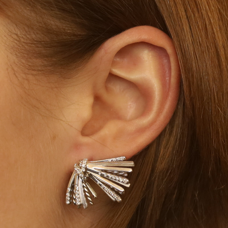 David Yurman Angelika Flair .48ctw Diamond Earrings Sterling Silver