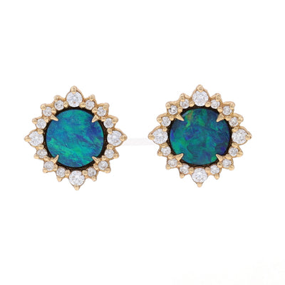 Nina Wynn Paradiso Opal and Diamond Earrings Yellow Gold