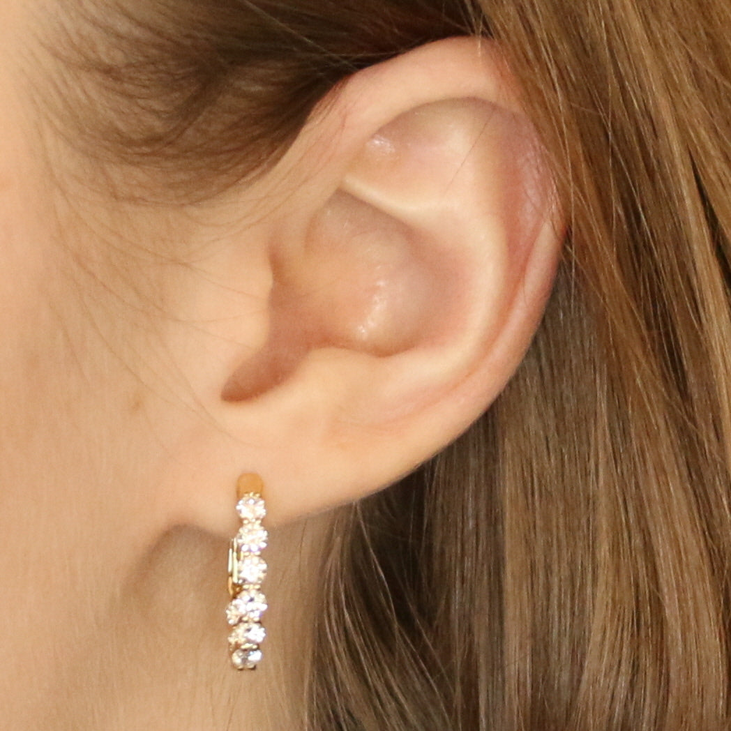 1.51ctw Diamond Earrings Yellow Gold