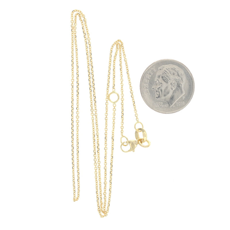 Diamond Cut Cable Chain Necklace Yellow Gold