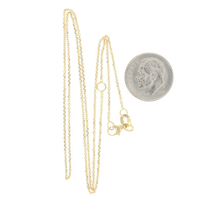 Diamond Cut Cable Chain Necklace Yellow Gold
