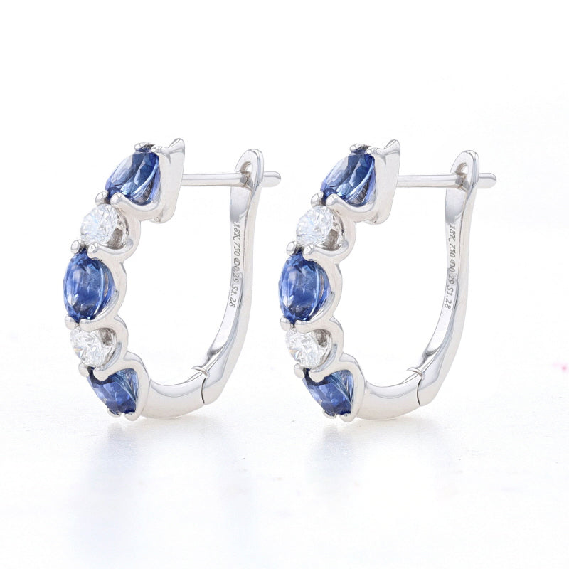 1.57ctw Sapphire & Diamond Earrings White Gold