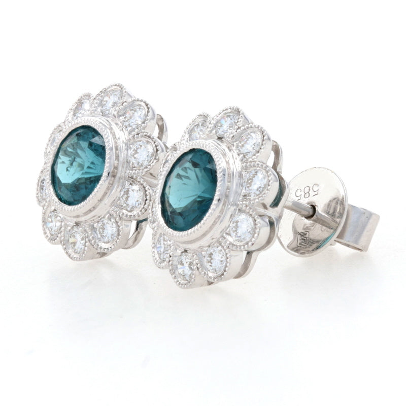 Tourmaline & Diamond Earrings 1.73ctw