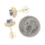 1.52ctw Sapphire and Diamond Earrings Yellow Gold