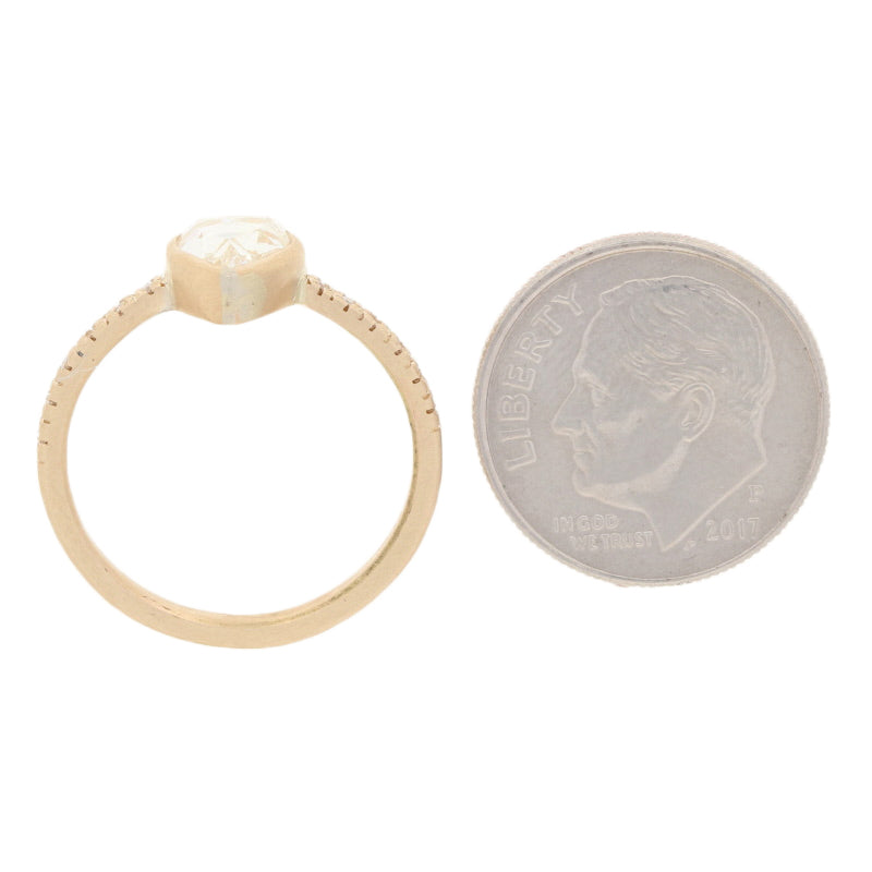 Rose Cut Pear Diamond Engagement Ring 1.13ct