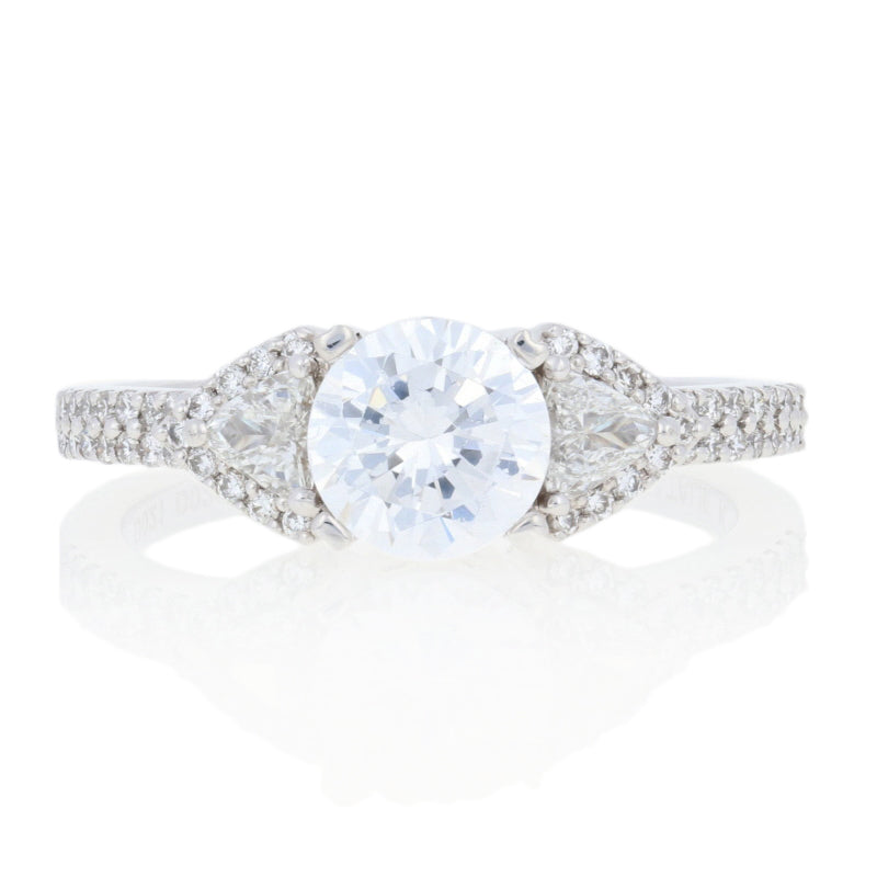 Semi-Mount Diamond Accented Engagement Ring