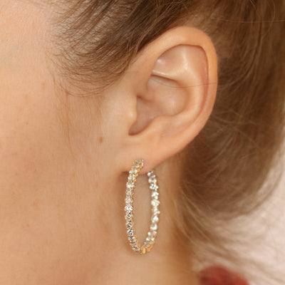 4.35ctw Diamond Inside-Out Hoops Earrings