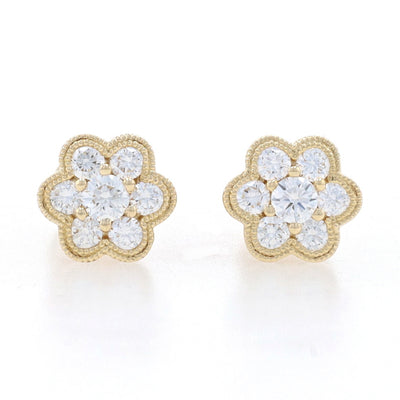 Roberto Coin White Gold Diamond Medium Flower Earrings 7771382AWERX – James  Free Jewelers