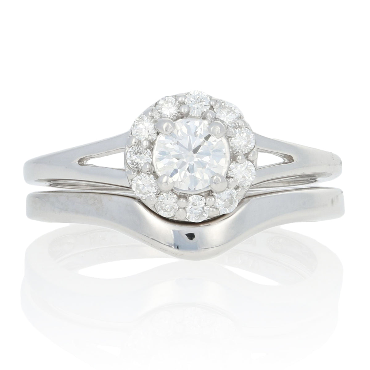 .57ctw Diamond Engagement Ring & Wedding Band White Gold