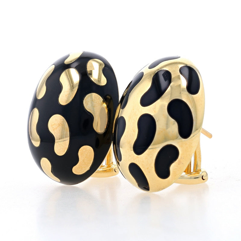 Onyx Earrings Yellow Gold