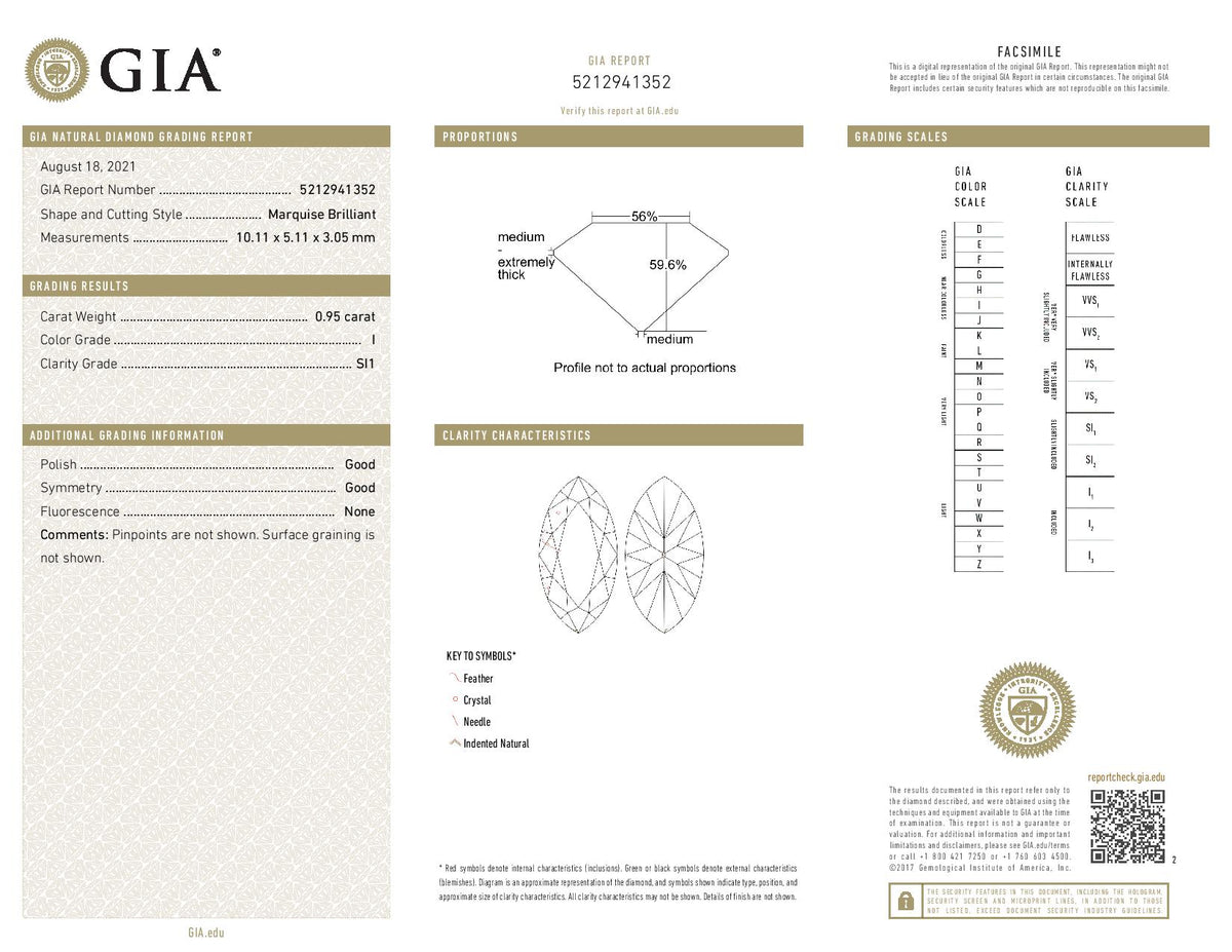 .95ct Loose Diamond Marquise GIA