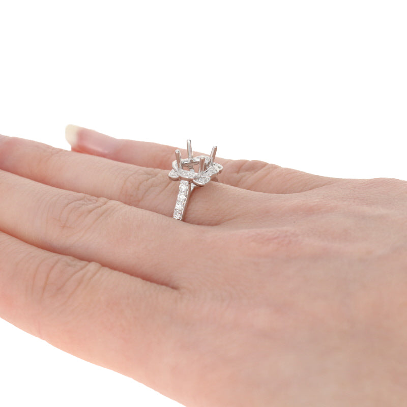 Semi-Mount Halo Engagement Ring .31ctw