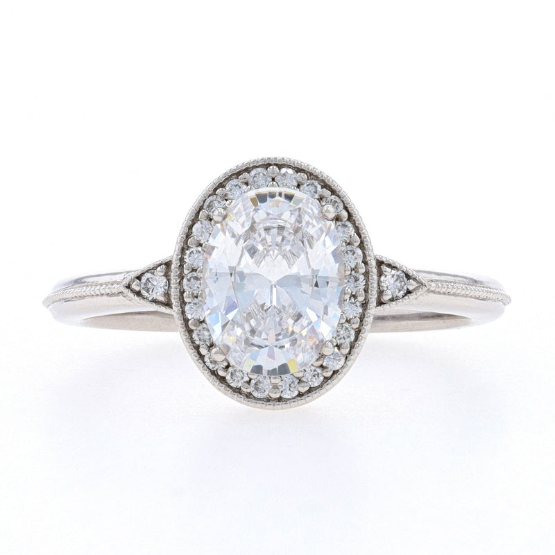 Vintage cubic zirconia hot sale engagement rings white gold