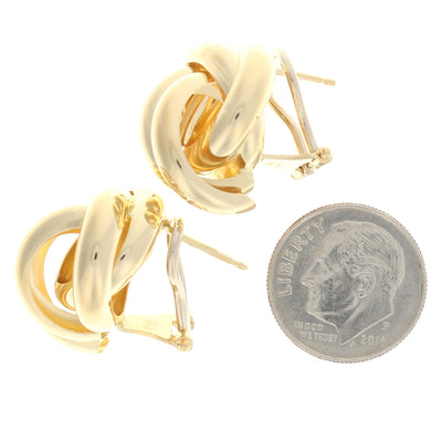 Knot Stud Earrings Yellow Gold