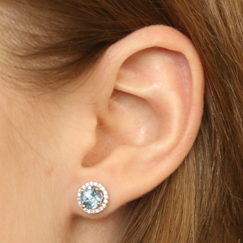 1.64 Aquamarine & Diamond Earrings White Gold