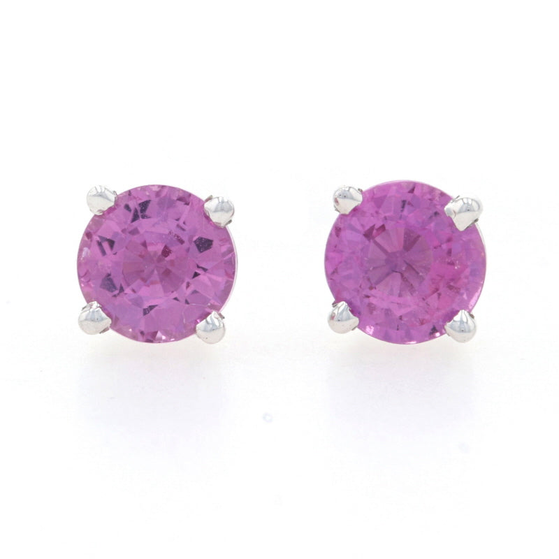 Pink Sapphire Stud Earrings 1.68ctw