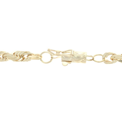 Diamond Cut Rope Chain Necklace Yellow Gold