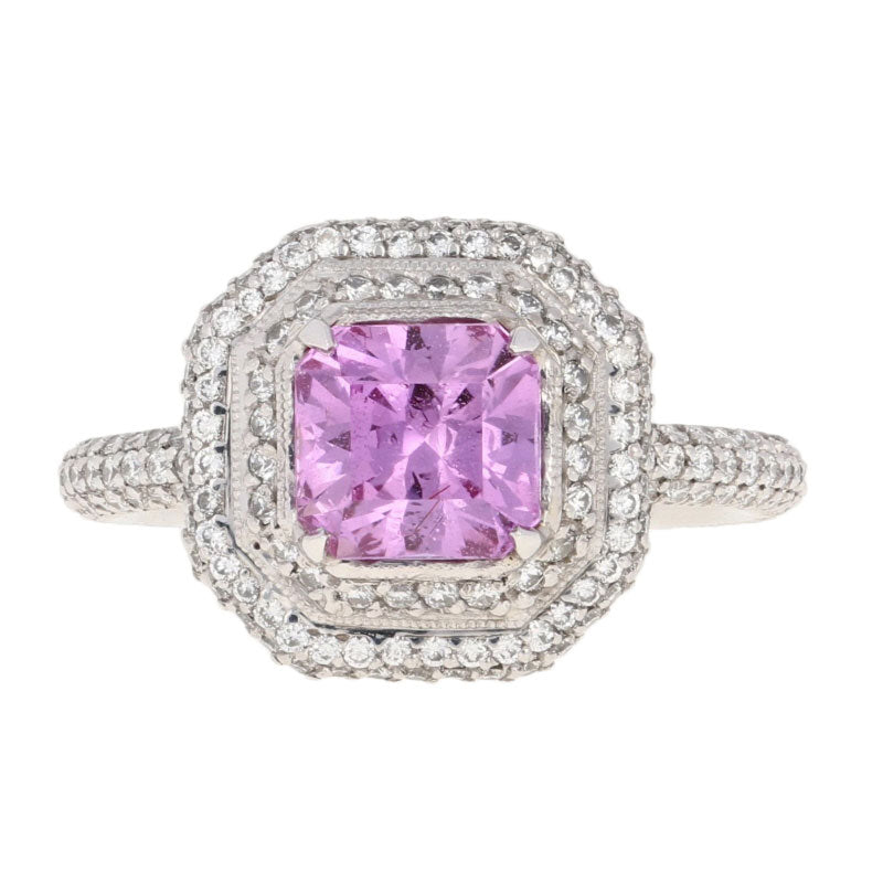 2.43ct Pink Sapphire & Diamond Ring