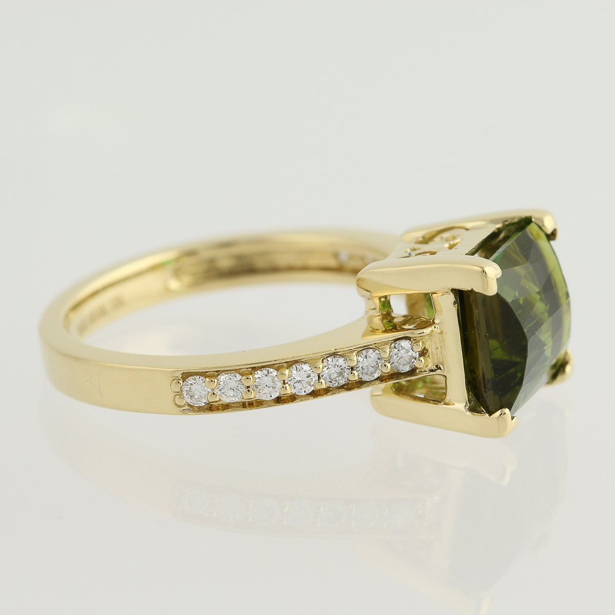 Green Tourmaline & Diamond Ring