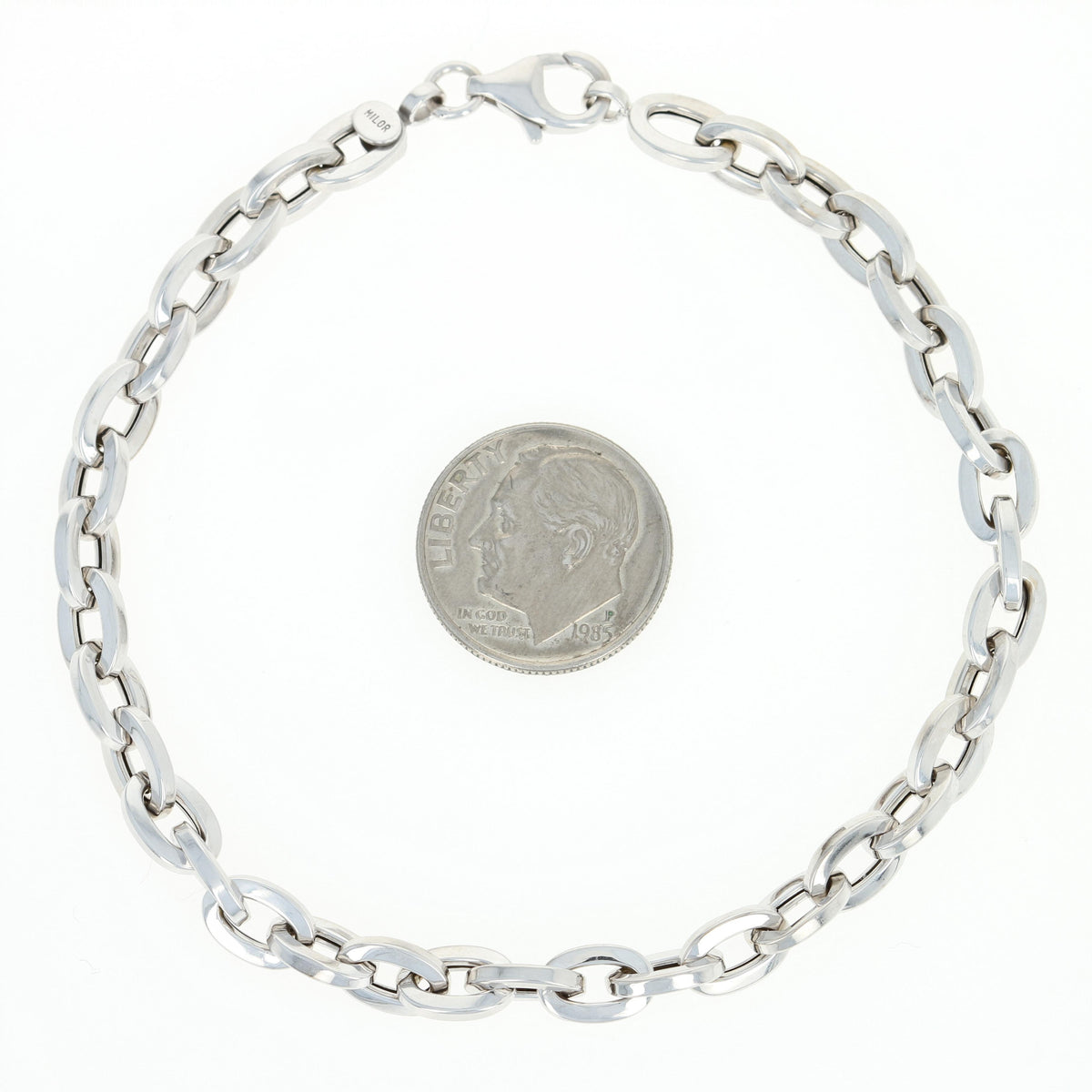 Cable Chain Bracelet White Gold