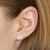 .52ctw Opal & Diamond Halo Stud Earrings White Gold