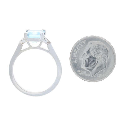 2.01ct Aquamarine & Diamond Ring White Gold