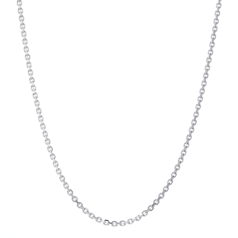 Diamond Cut Cable Chain Necklace White Gold