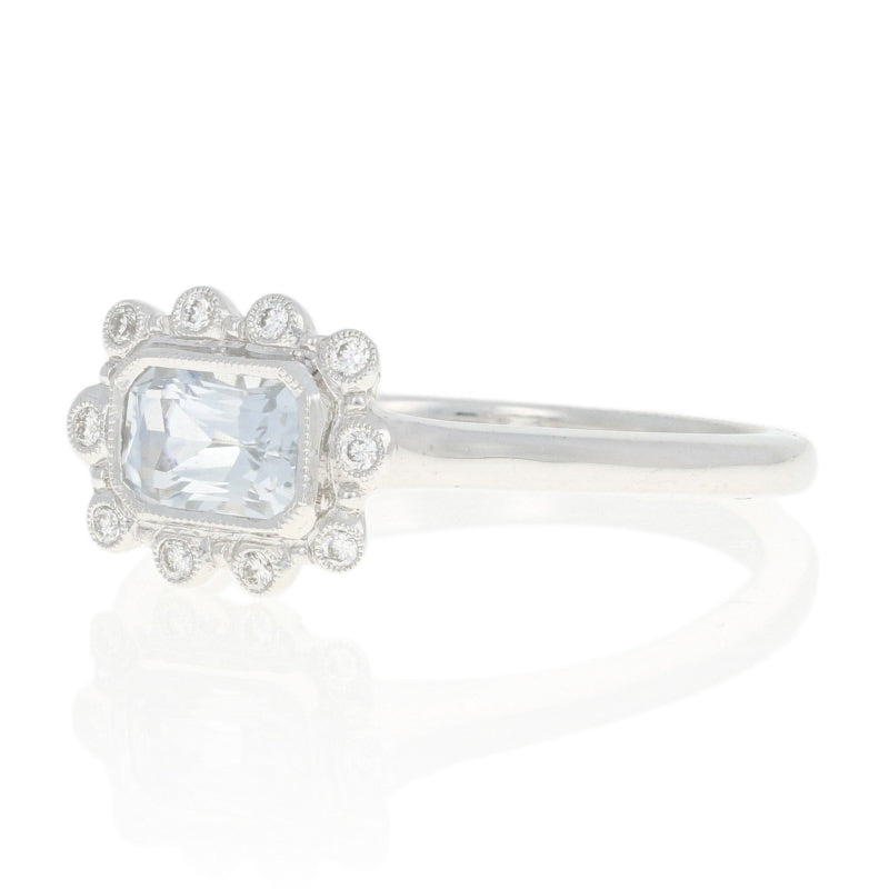.72ct White Sapphire & Diamond Ring White Gold