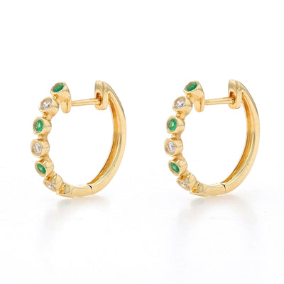 .26ctw Emerald and Diamond Earrings Yellow Gold