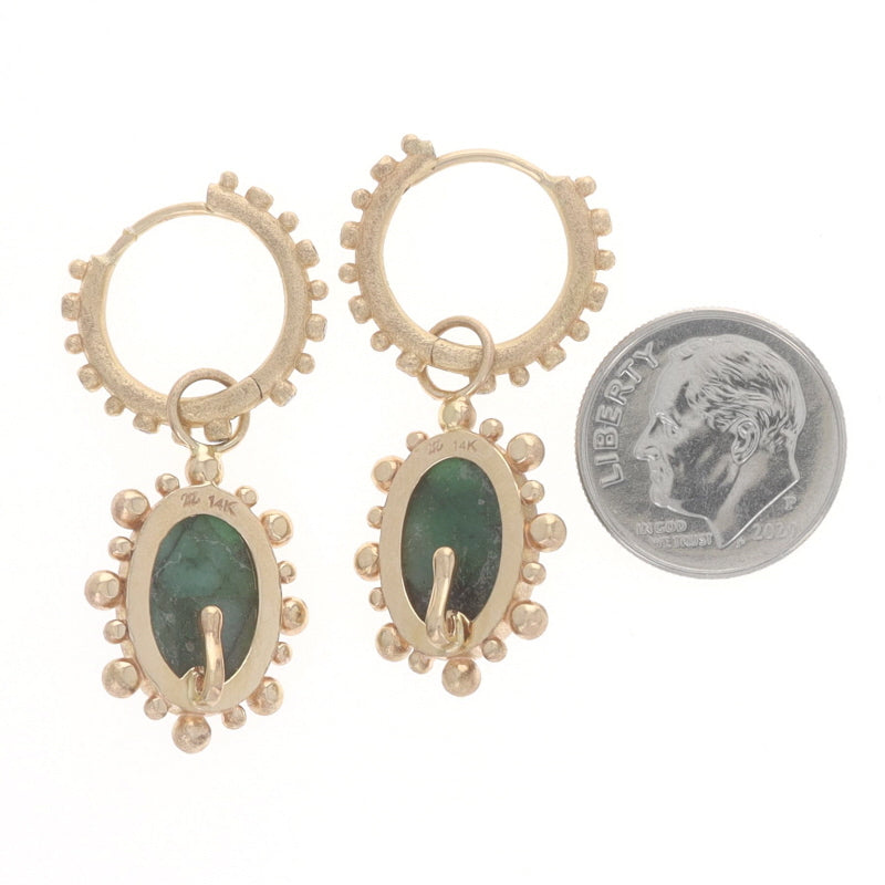 Nina Wynn Athena .25ctw Emerald and Diamond Earrings Yellow Gold